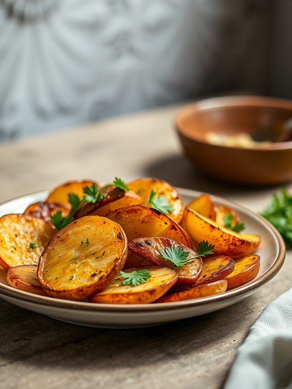 herb infused roasted potato slices