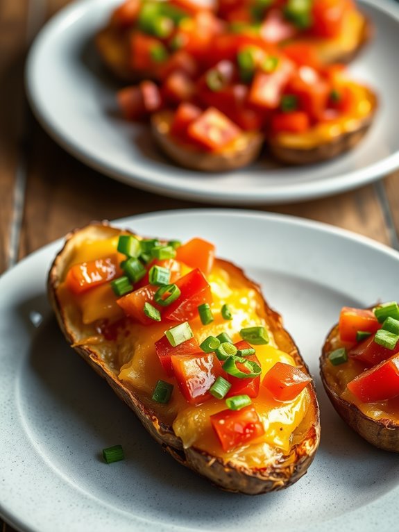 loaded veggie potato skins