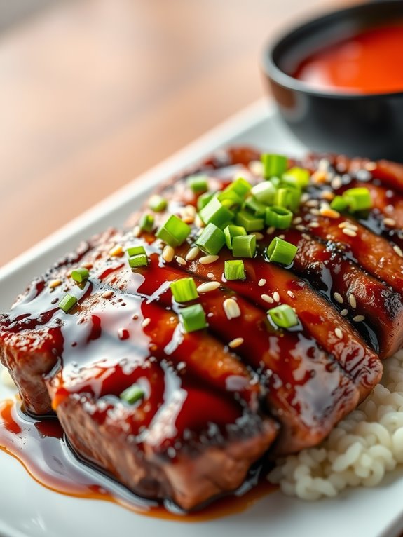 marinated teriyaki beef steak