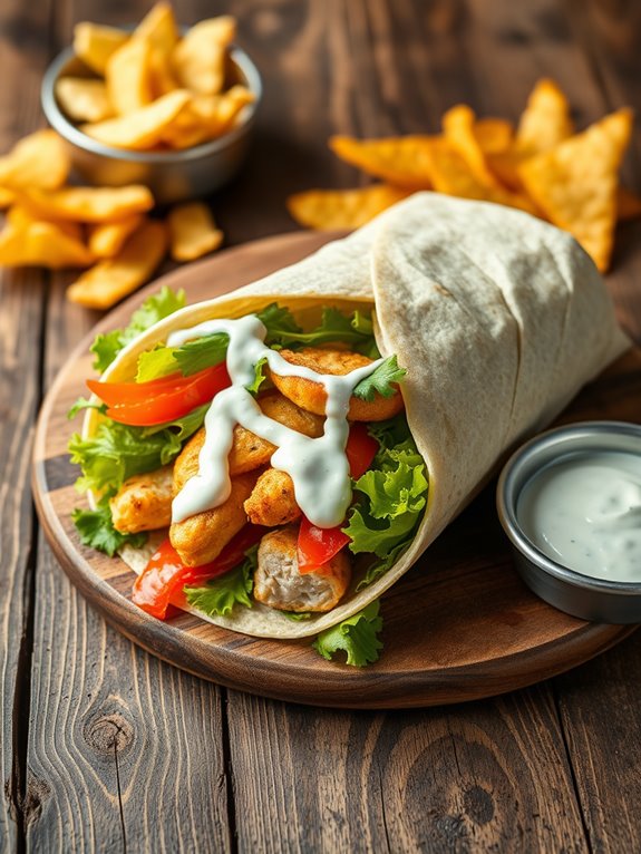 mediterranean flavorful chicken wrap