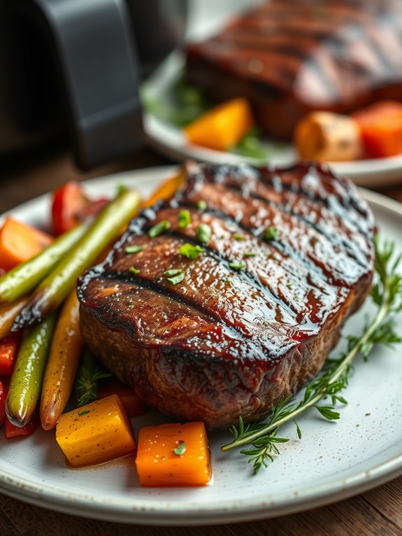 perfectly cooked ribeye steak