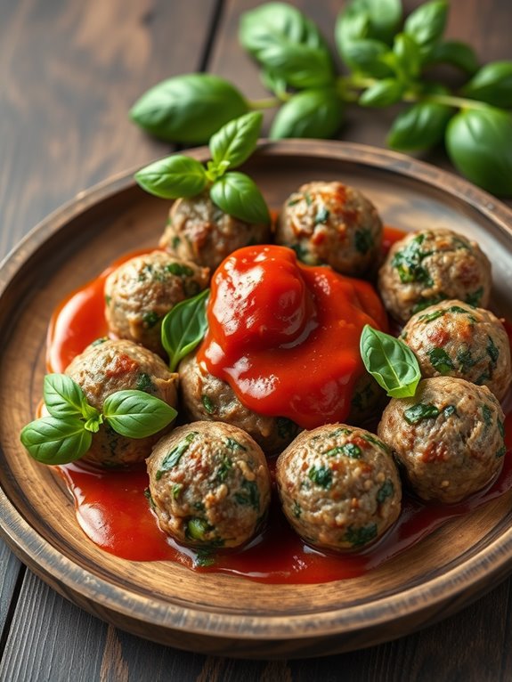 ricotta filled spinach meatballs