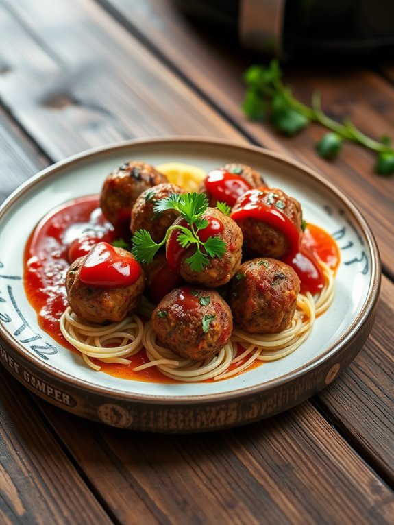 savory air fryer meatballs 2