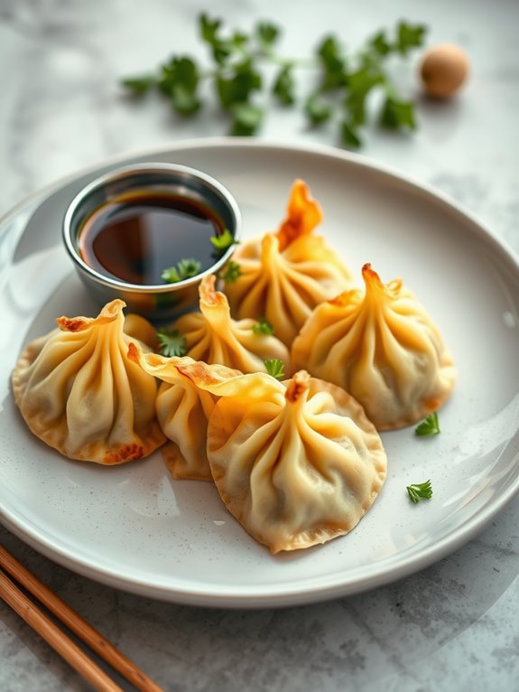 savory chicken mushroom dumplings