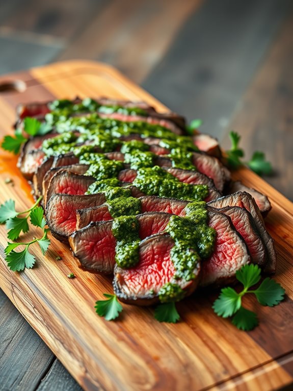 savory chimichurri marinated steak