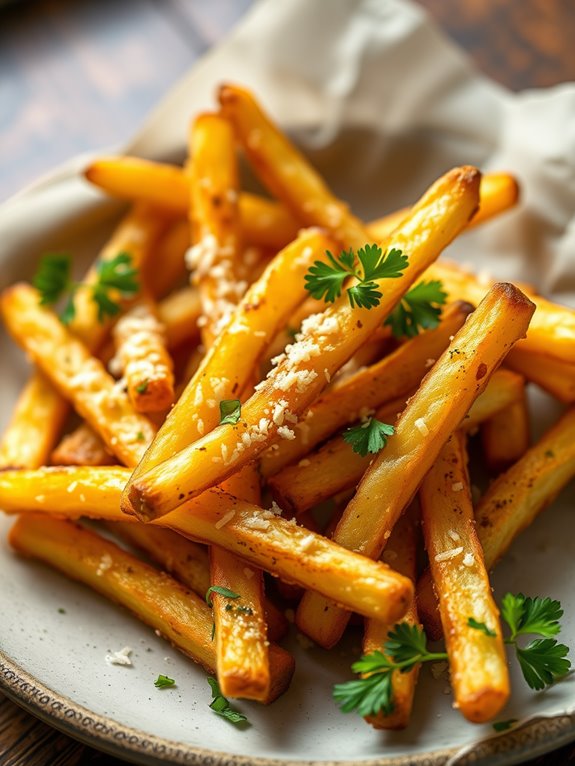 savory garlic cheese fries