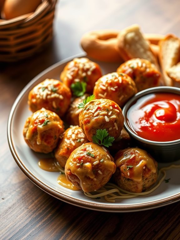 savory garlic parmesan meatballs