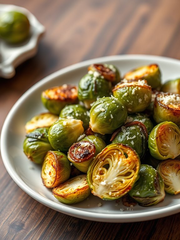 savory garlic parmesan sprouts