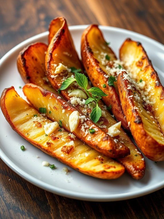 savory garlic parmesan wedges