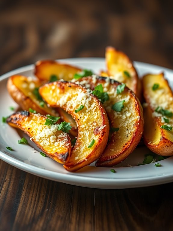 savory garlic parmesan wedges