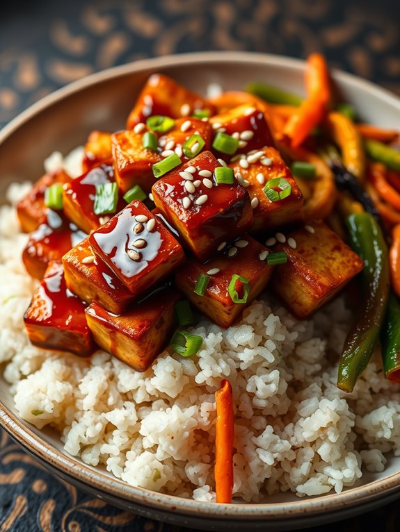 savory garlic soy tofu