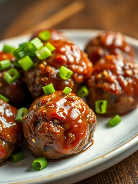 savory ginger garlic meatballs