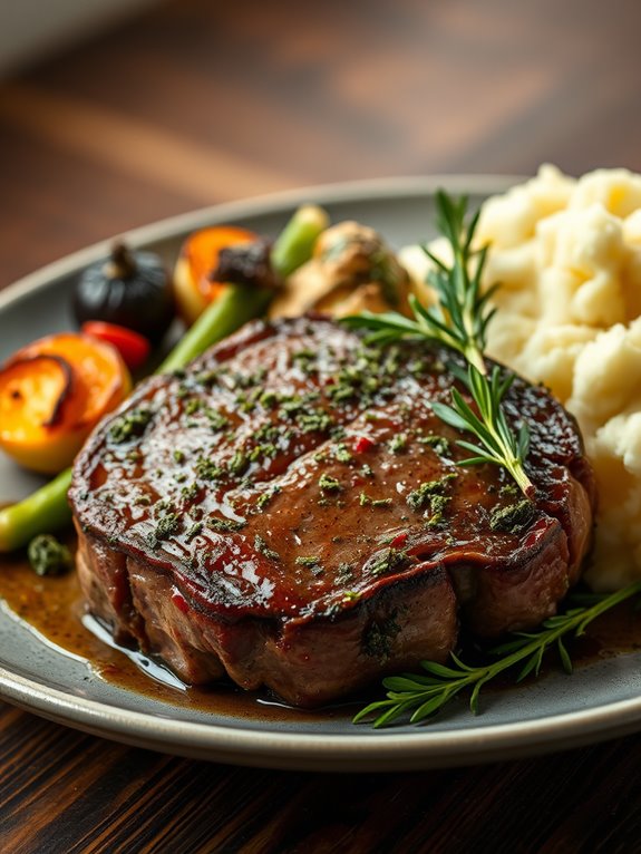 savory herb crusted steak