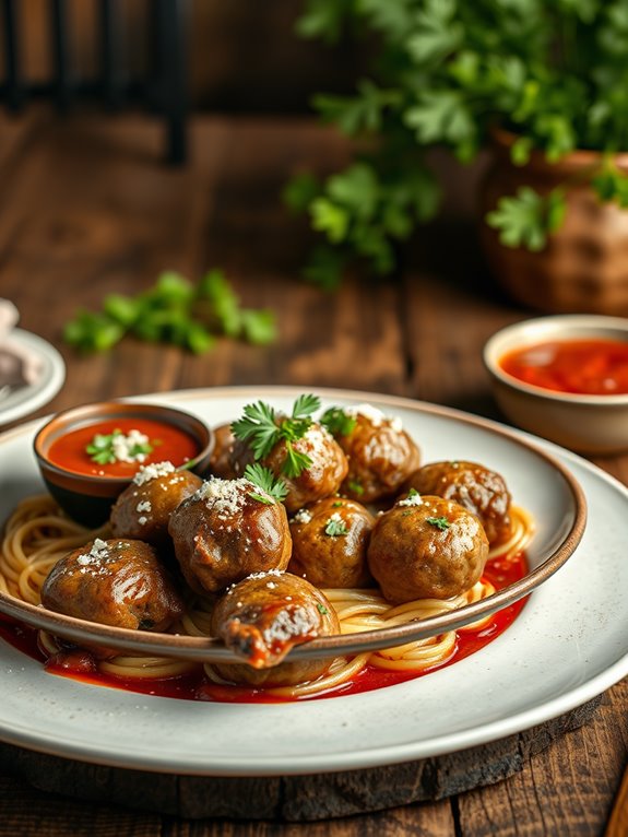 savory mushroom beef meatballs