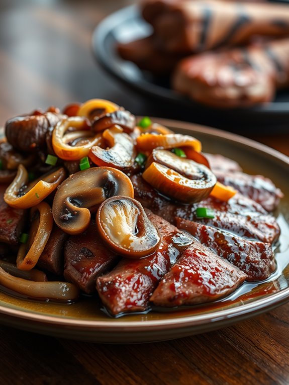 savory mushroom onion steak