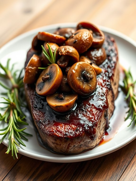 savory mushroom ribeye steak