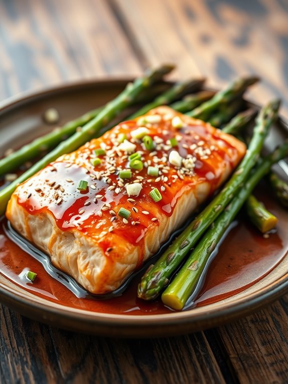 savory salmon with asparagus