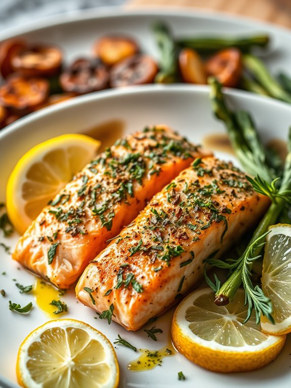 savory salmon with herbs