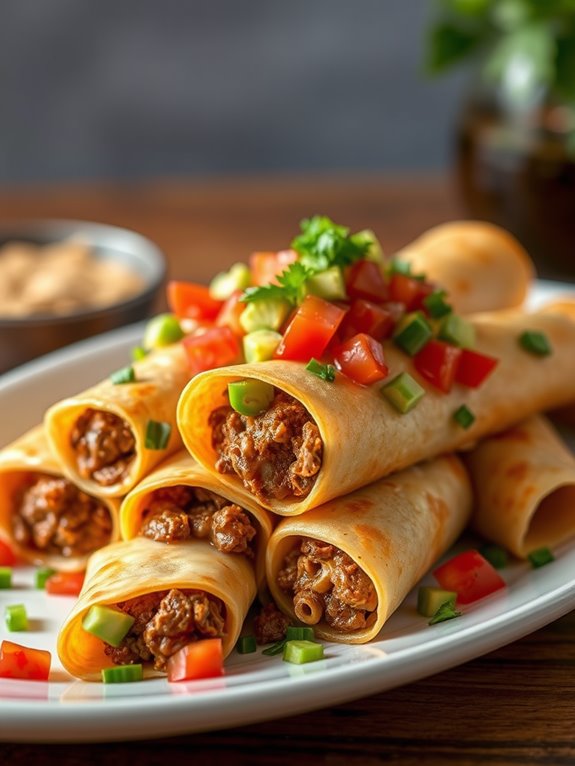 savory stuffed tortilla rolls