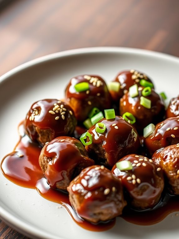 savory teriyaki beef meatballs