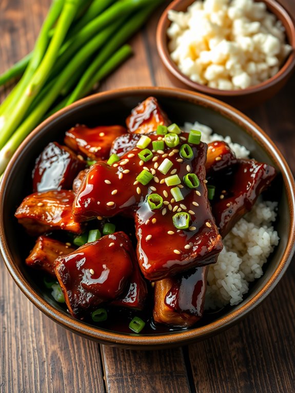 savory teriyaki rib tips