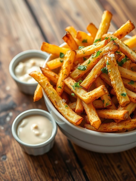 seasoned garlic herb fries