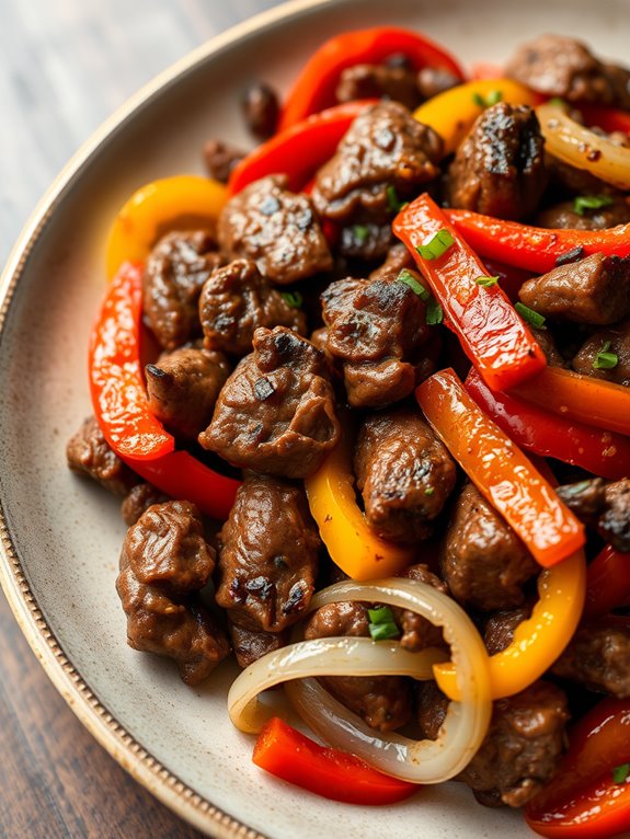 sizzling beef pepper fajitas