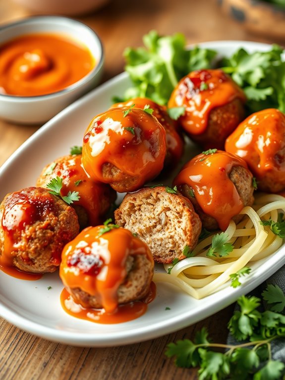 spicy buffalo turkey meatballs