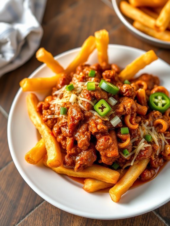 spicy cheesy curly fries