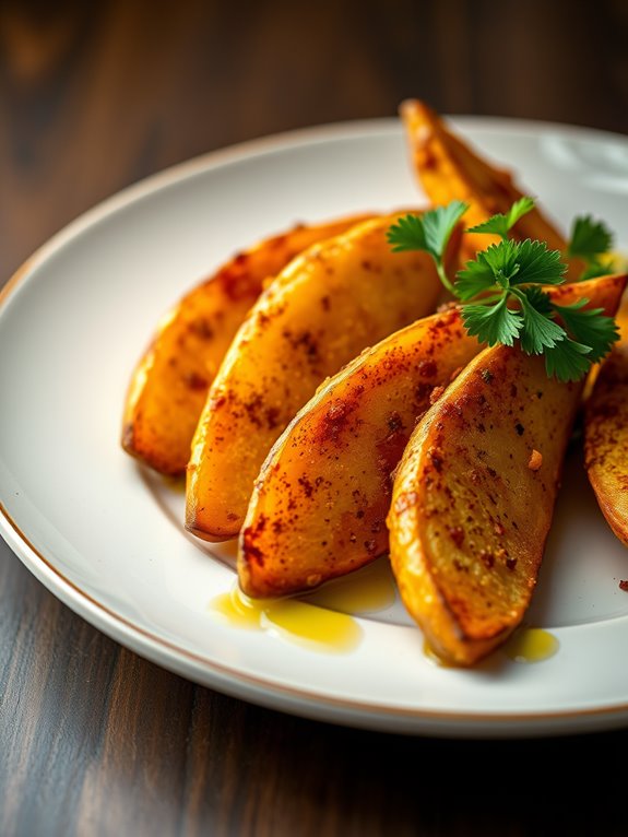 spicy garlic potato wedges