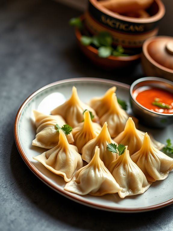 spicy thai chicken dumplings