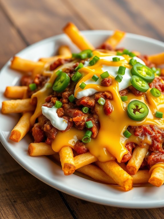 spicy topped cheesy fries