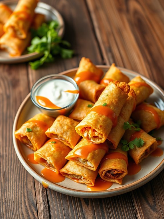 spicy veggie filled spring rolls