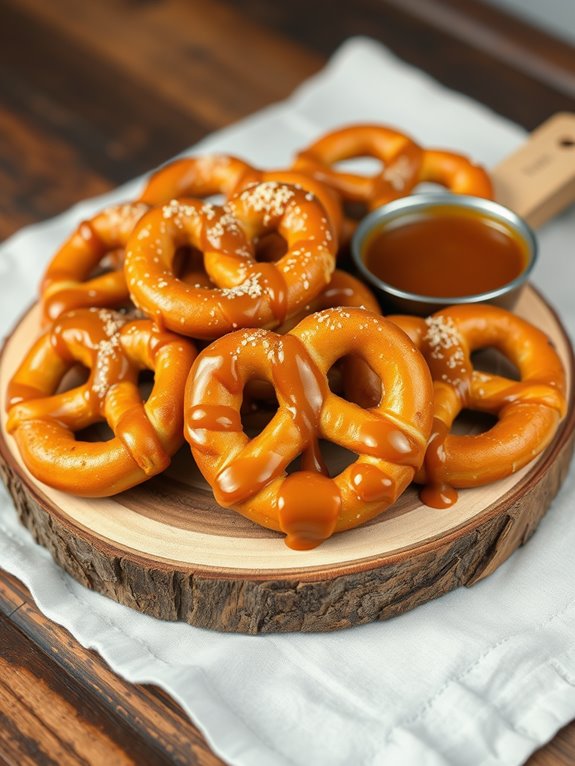 sweet cinnamon caramel pretzels