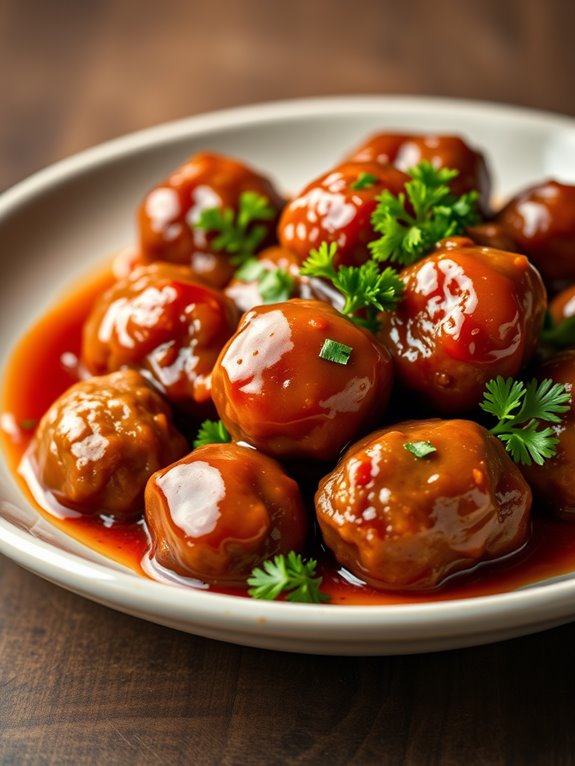 tangy beef meatball dish