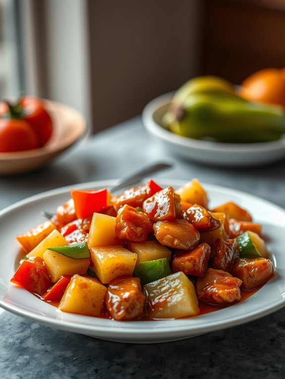 tangy chicken stir fry dish