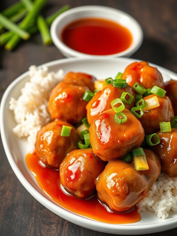 tangy glazed meatball dish