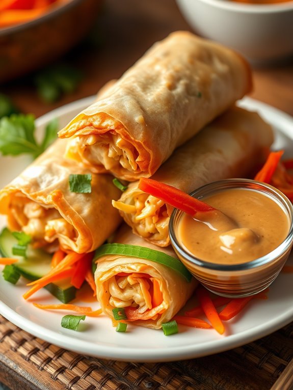 thai peanut chicken rolls