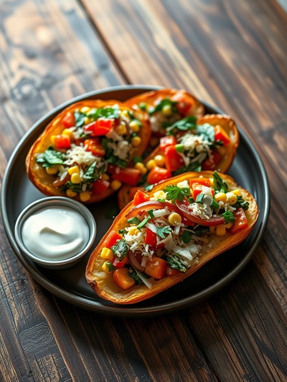 vegetarian potato skin delight