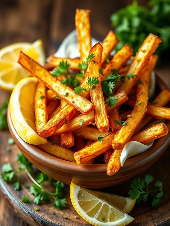 zesty garlic lemon fries