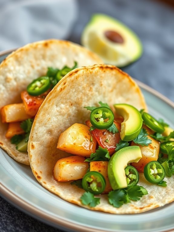 zesty yellowtail fish tacos