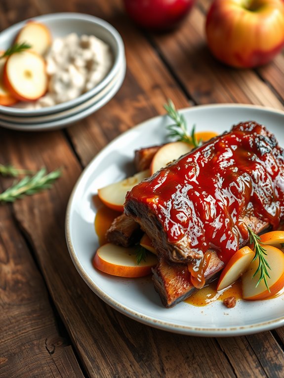 apple cider glazed ribs