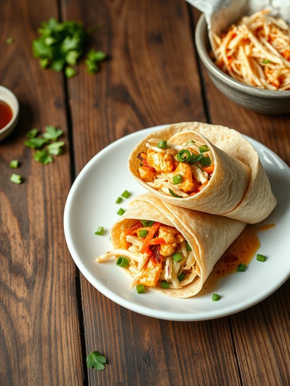 asian chicken slaw wrap