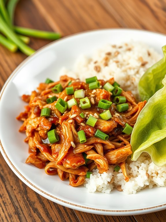 asian inspired shredded chicken