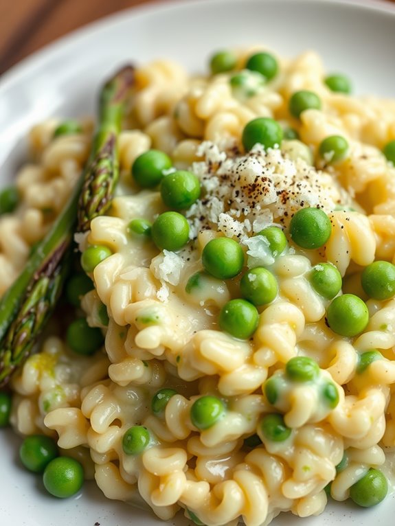 asparagus risotto with peas