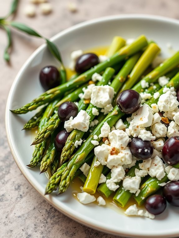 asparagus with feta olives