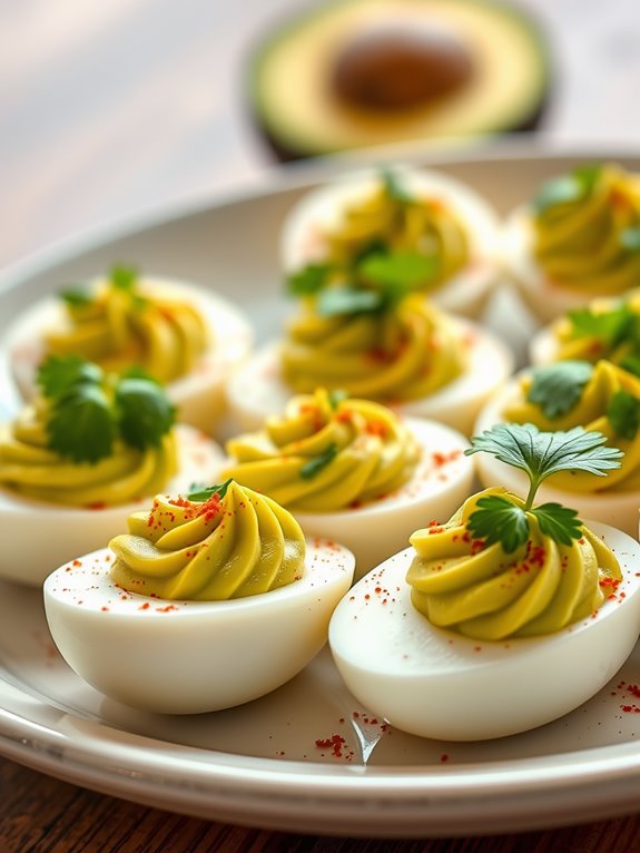 avocado filled deviled eggs