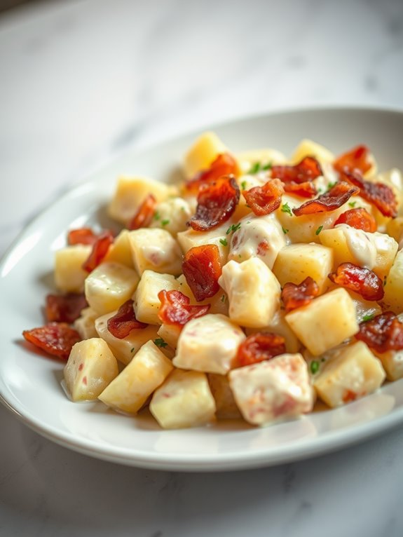 bacon infused creamy potato salad