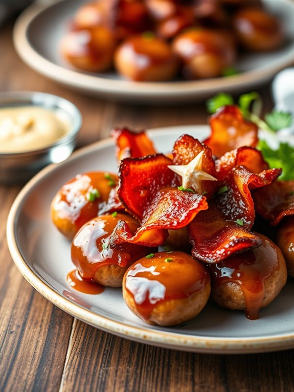 bacon wrapped maple sausage bites