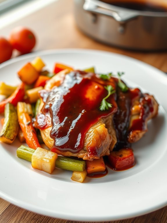 baked bbq chicken vegetables